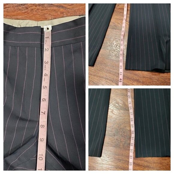 Classiques Entier Pinstripe Blazer And Wide Leg Pants Suit Set Women's 10 - Picture 16 of 16